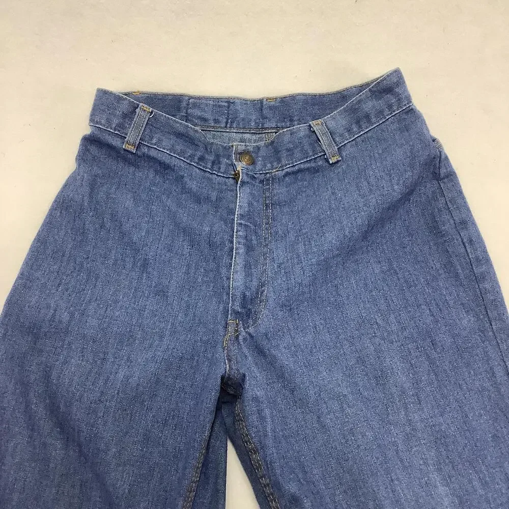 Vintage Levis Jeans Mens 32x31 Blue Wash Straight Leg Zip Fly Denim Orange Tab